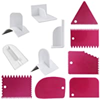 Sourceton - Juego de 11 raspadores blandos para tartas y fondant- 6 rascadores decorativos para tartas para pulir y 5…